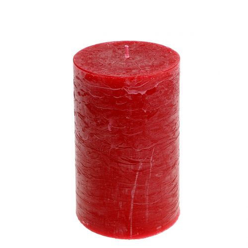 Floristik24 Effen kaarsen rood 85x150mm 2st