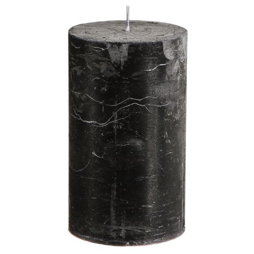Artikel Effen gekleurde kaarsen zwarte stompkaarsen 70×120mm 4 st