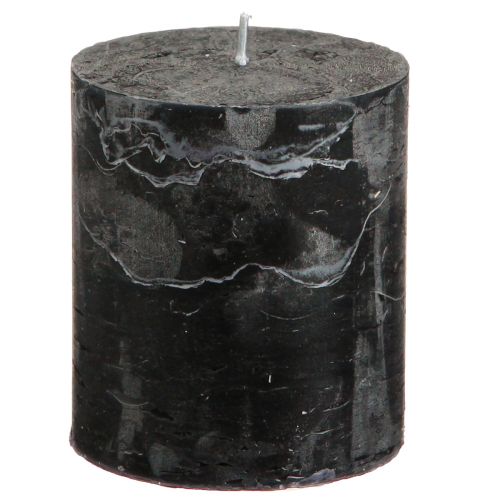 Artikel Effen gekleurde kaarsen zwarte stompkaarsen 70×80mm 4 st