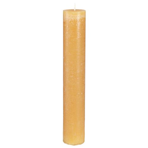 Artikel Effen gekleurde kaarsen stokkaarsen honing 50x300mm 4 st