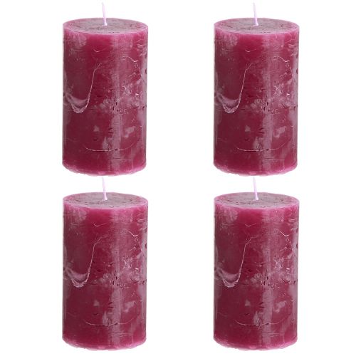 Artikel Effen gekleurde kaarsen stompkaarsen Berry 60x100mm 4 st