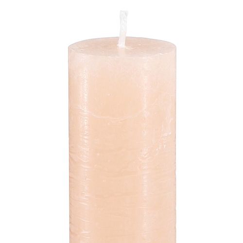 Floristik24 Effen gekleurde kaarsen tafelkaarsen abrikoos 34x240mm 4 st