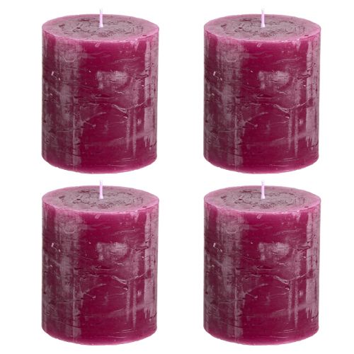 Artikel Effen kaarsen Berry stompkaarsen paars 70×80mm 4 st