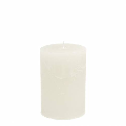 Effen kaarsen wit 70x100mm 4 st