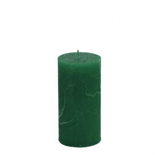 Artikel Effen kaarsen donkergroen 50x100mm 4 st