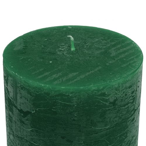 Artikel Effen kaarsen donkergroen 50x100mm 4 st