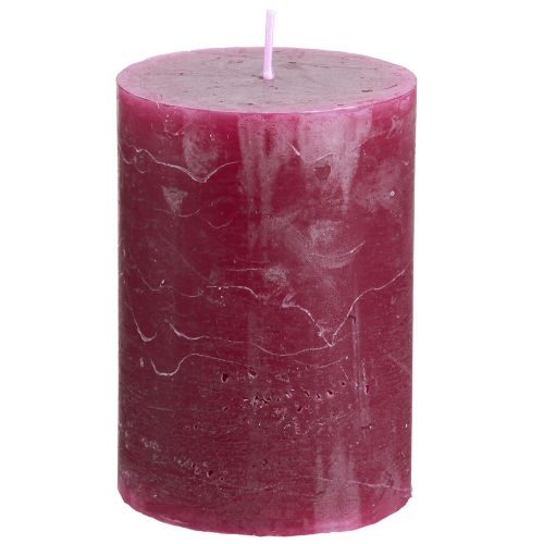 Artikel Effen gekleurde kaarsen in Berry pilaren 70x100mm 4 st