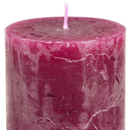 Artikel Effen stompkaarsen 3 kleuren Berry 60×100mm 12 st