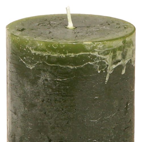 Artikel Stompkaarsen effen 3 kleuren groen 60×100mm 12 st
