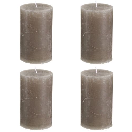 Artikel Stompkaarsen effen kleur bruin kaarsen 60x100mm 4 st