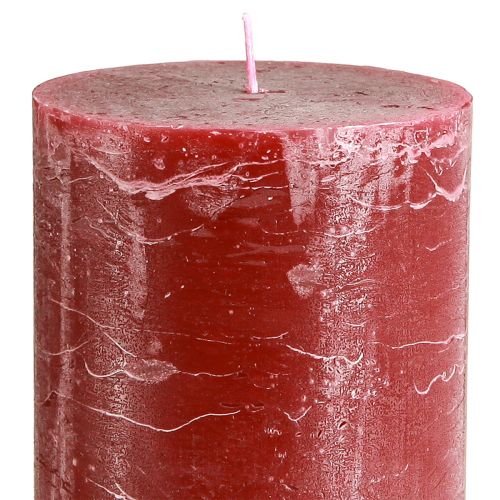Artikel Effen stompkaarsen donkerrood 85x200mm 2 st