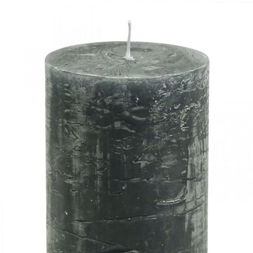 Artikel Effen kaarsen antraciet stompkaarsen 60×100mm 4 st
