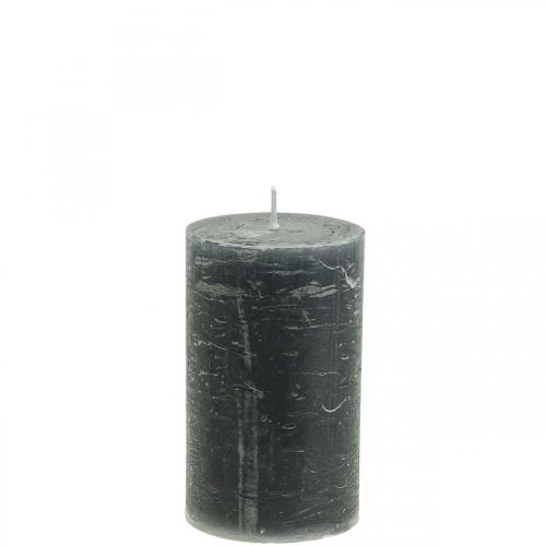 Artikel Effen kaarsen antraciet stompkaarsen 60×80mm 4st