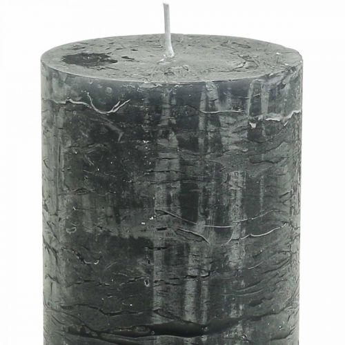 Artikel Effen kaarsen antraciet stompkaarsen 70×120mm 4 st