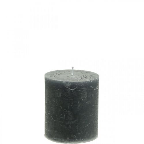 Artikel Effen kaarsen antraciet stompkaarsen 70×80mm 4 st