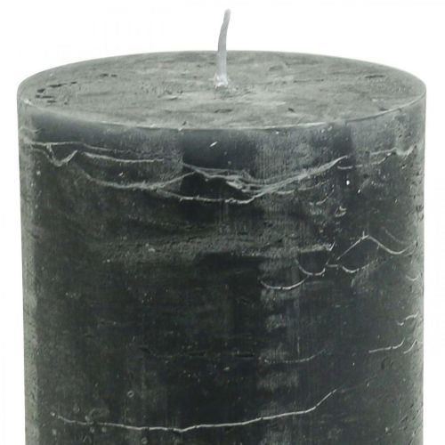 Artikel Effen kaarsen antraciet stompkaarsen 85×120mm 2st