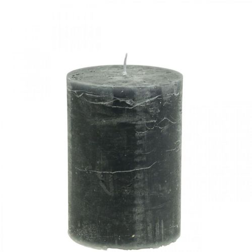 Artikel Effen kaarsen antraciet stompkaarsen 85×120mm 2st
