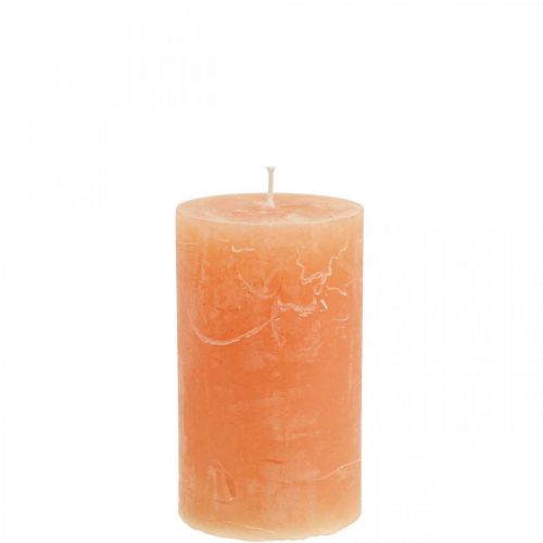Artikel Effen gekleurde kaarsen Orange Peach stompkaarsen 60×100mm 4st