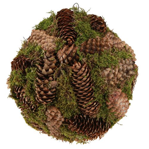 Artikel Decoratieve bal van echte kegels met mos natuurlijke decoratie Ø25cm H25cm