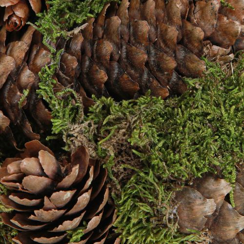 Artikel Decoratieve bal van echte kegels met mos natuurlijke decoratie Ø25cm H25cm