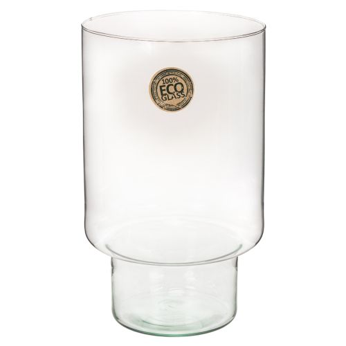 Glazen cilindervormige container van ecologisch glas, 25 cm.
