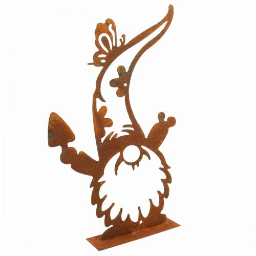 Floristik24 Patina decoratieve kabouter metalen sierstandaard H40cm