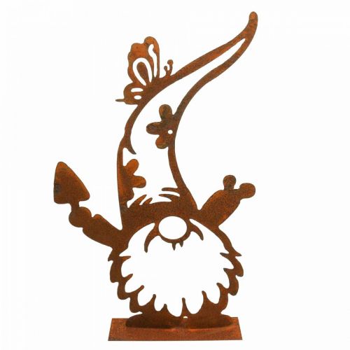 Floristik24 Patina decoratieve kabouter metalen sierstandaard H40cm
