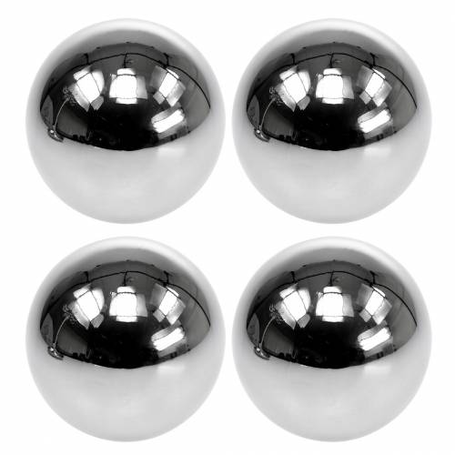Artikel Decoratieve bol RVS zilver Ø10cm 4 st
