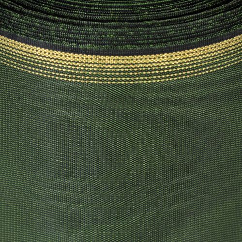 Elegante donkergroene moiré-kranslint, 125 mm met gouden parelrand, rouwlint, huwelijksdecoratie, striklint | Floristik24.nl