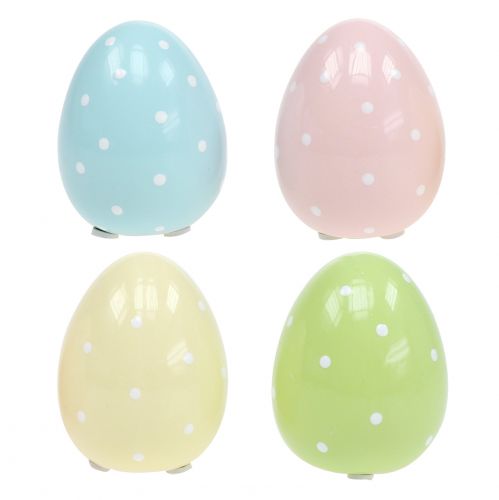 Floristik24 Ei van keramiek 6,5 cm assorti 4st