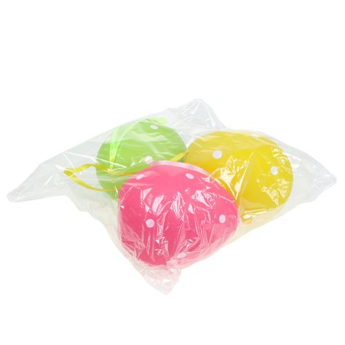 Artikel Eierplastic kleurrijk 15cm om op te hangen 3 st