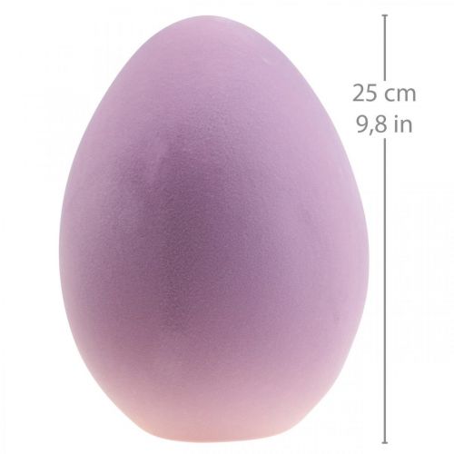 Floristik24 Paasei kunststof sierei paars lila gevlokt 25cm