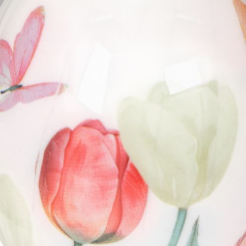 Artikel Paaseiversiering, tulpmotief met lint om op te hangen en lenteversiering, 6 cm, 12 stuks