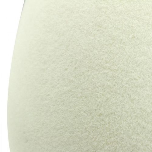 Floristik24 Paasei groot crème decoratief ei flocked etalagedecoratie 40cm