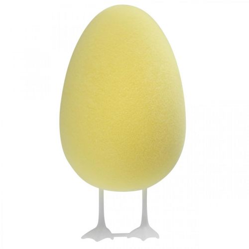Artikel Decoratief ei met pootjes geel tafeldecoratie Pasen decoratief figuur ei H25cm