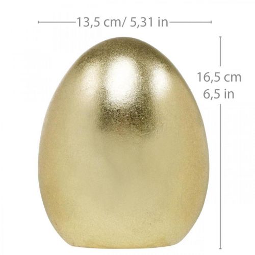 Floristik24 Keramiek ei gouden, edele paasdecoratie, decoratief object ei metallic H16.5cm Ø13.5cm