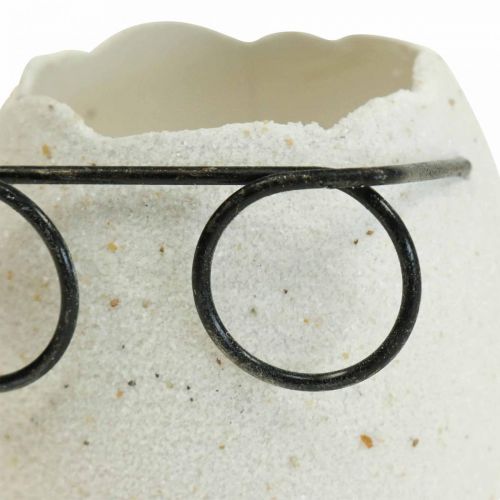 Floristik24 Ei met glaasjes siervaas wit Paasdecoratie Ø7,5cm H9cm 6 st