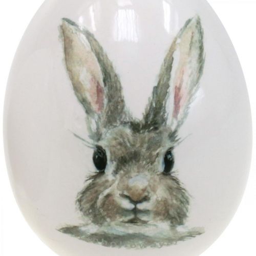 Floristik24 Decoratief ei staand konijn motief, paasdecoratie, konijn op ei Ø8cm H10cm set van 4