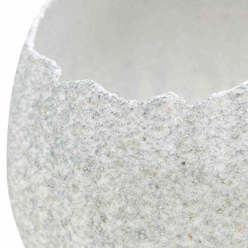 Floristik24 Plantenbak Eierschaal Paasdecoratie Decoratief Ei Zilver H11cm 4st