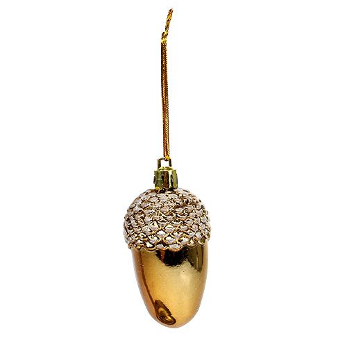 Floristik24 Eikel om op te hangen bruin 7,5 cm 3 stks