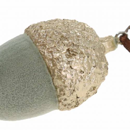 Floristik24 Kerstboomversiering eikelgroen, goud 4×6cm 6st