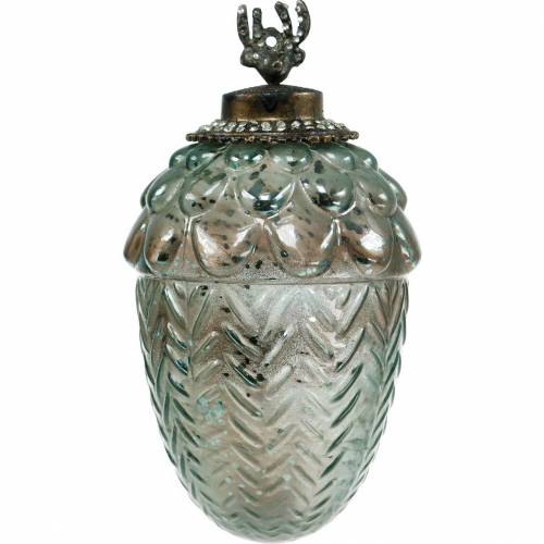 Floristik24 Decoratief eikelglas groen 20cm 2st Kerstboomversiering