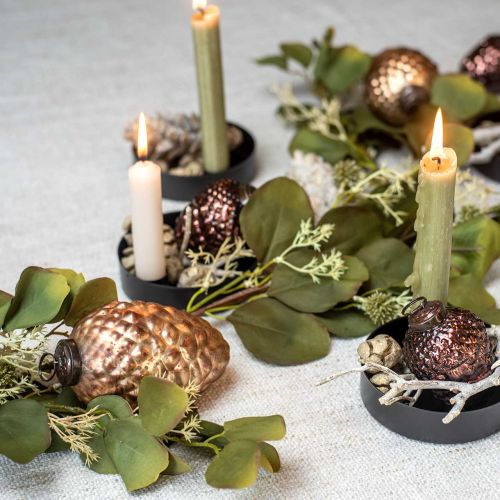 Floristik24 Acorn glas gouden vintage deco kegels kerstboomversieringen 5,5 × 8cm 12st