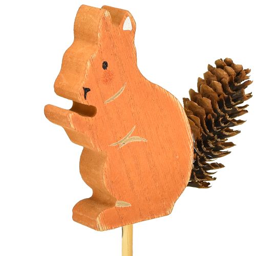 Artikel Eekhoorn decoratieve bloempluggen hout 9×8×1,5cm 12 stuks