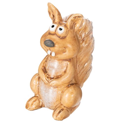 Zittend eekhoornfiguurtje voor herfstdecoratie, 10 cm | Floristik24.nl