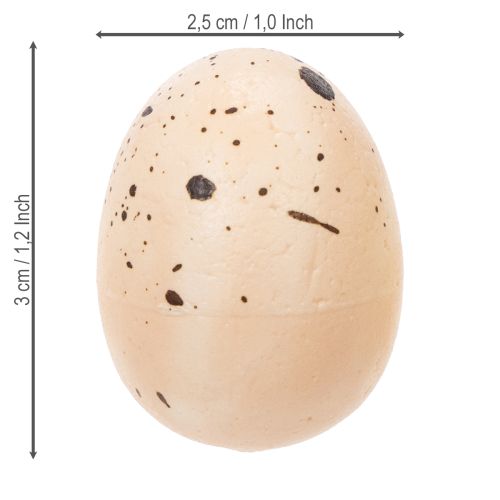 Artikel Decoratieve paaseieren met een gespikkeld oppervlak voor lentearrangementen, 3 cm, 24 stuks