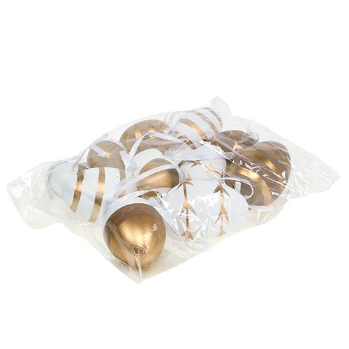 Floristik24 Eieren om op te hangen wit, bruin 4cm - 6cm 12st