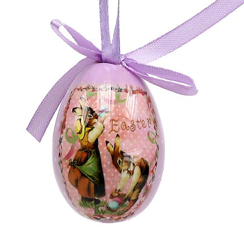 Floristik24 Eieren met patroon paars-roze 5-8cm 8st
