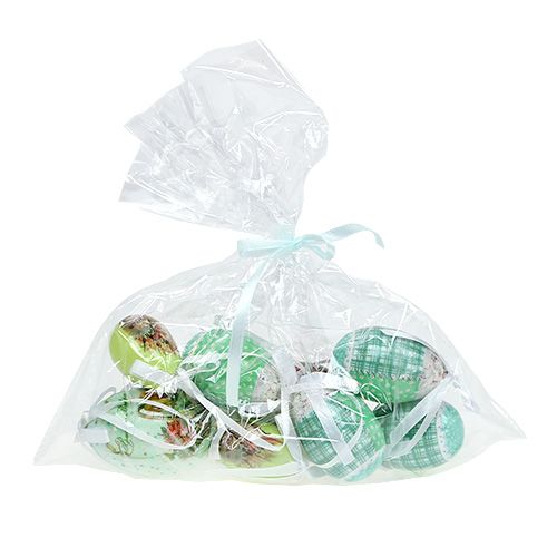 Floristik24 Eieren om op te hangen groen assorti. 5-8cm 8st