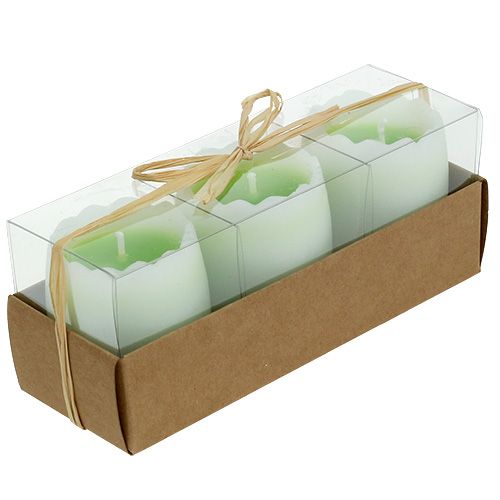 Floristik24 Eierkaars groen 5,5cm 3st